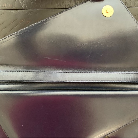 Salvatore Ferragamo Blue/Black Leather Flap Shoulder Bag EUC - Picture 9 of 14